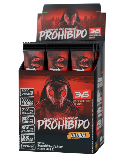 Pré Treino Dose Única PROHIBIDO - Sabor Citrus