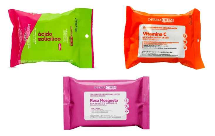 Toalhas Umedecidas Demaquilantes Dermachem 25unid